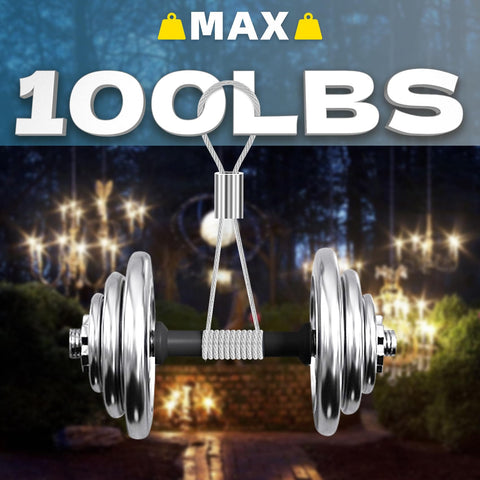 Heavy Duty Stainless Steel Wire Rope Kit 400 Ft Long 1/32 Inch Cable With 100 Aluminum Sleeve Stops for hanging weights