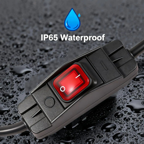 Tough As Nails 8Ft Outdoor Extension Cord With Waterproof Inline Switch 15Amp 14Awg Power Cable waterproof switch close-up