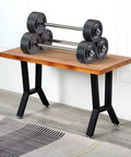 Heavy Duty 16 Inch Metal Table Legs Set Of 2 For DIY Coffee Tables, Black Steel Benchtop Legs, supporting wooden bench