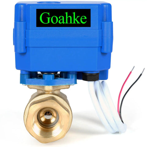Motorized Ball Valve Three Quarter Inch Brass Electric Valve With Standard Port 9 To 24 Volt AC DC Two Wire Auto Return