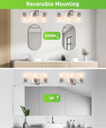 Top and bottom views of 3 Light Vanity Light With 5 Piece All In One Bathroom Set In Brushed Nickel And Clear Glass Shade Includes Towel Bar Towel Ring Toilet Paper Holder And Robe Hook 20 Inch Modern Wall Sconce For Mirror Bedroom And Living Room