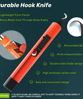 Durable hook knife from Golf Grip Regrip Kit With 5oz Solvent 15 Grip Tapes Hook Blade And Rubber Vise Clamp showing features