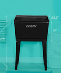 Heavy Duty 19 Gallon Utility Sink Laundry Tub With Adjustable Metal Legs For Laundry Room Basement Or Garage Workshop No Faucet Included Black Four Color Options Available, dimensions shown