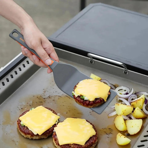 Four Piece Non Stick Griddle Kit For Blackstone Griddles Includes Large Spatula Long Spatula Griddle Scoop And Tong Tailgate Ready