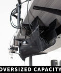 No Drill Clamp-On 36 Inch Mesh Under Desk Cable Management System for Home Office and Standing Desks, bottom view of organizer