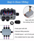 Rugged Weatherproof Outdoor Junction Box IP66 Enclosure 125x86x62mm with cable gland, ideal for secure outdoor wiring