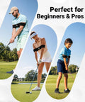 Golfers of different ages using Arm Band Golf Swing Trainer Game Changer For Better Connection, Tempo, And Consistency on the course