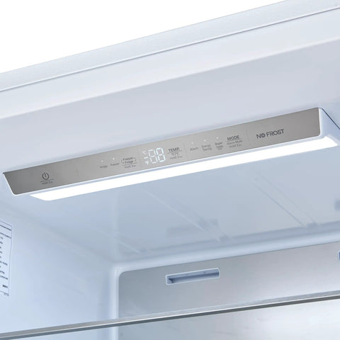Control panel of Twenty Eight Inch Built In Convertible Refrigerator And Freezer 13 Cu Ft White Kitchen Essentials with digital display.