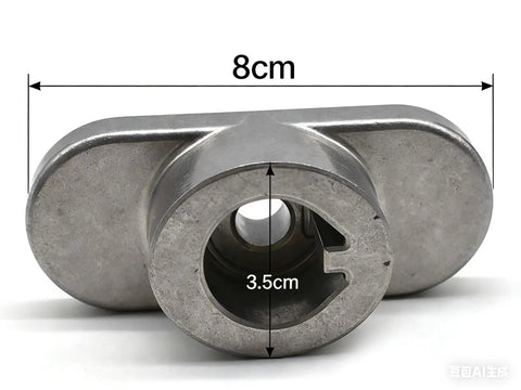 Rock Solid Hella Durable Cast Steel Blade Adapter For Riding Lawn Mowers direct replacement, 8cm x 3.5cm dimensions, ready for installation.