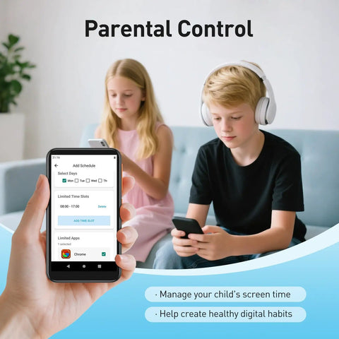 Kid Friendly MP3 Player With Bluetooth And WiFi 4 Inch Screen Music Player With Parental Controls Spotify Kids Compatible shown