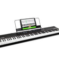 Beast 88 Key Semi Weighted Digital Piano Keyboard With Built In Forty Watt Stereo Speakers, featuring tablet and lesson mode