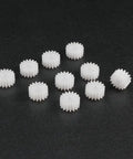 10Pcs 16 Tooth Plastic Reduction Gear Set Model 162A Worm Gears For RC Cars, Robots, And DIY Hobby Motors, shown on black background