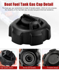 Vent Gas Cap For Boat Fuel Tank Replacement Marine Manual Fuel Tank Cap 62150110 black plastic with leak-proof seal