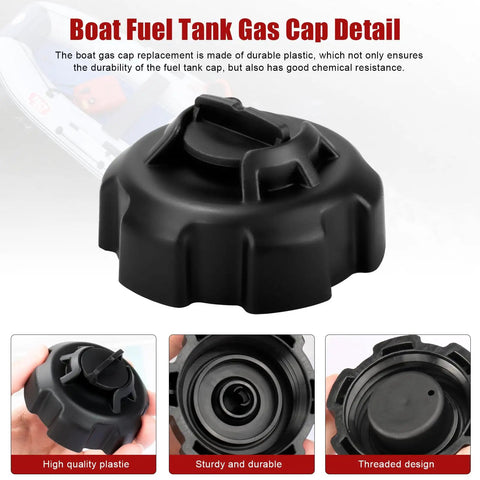 Vent Gas Cap For Boat Fuel Tank Replacement Marine Manual Fuel Tank Cap 62150110 black plastic with leak-proof seal