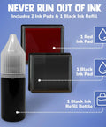 Slick Music Teacher Grading Stamps With Bold Red And Black Ink Pads And Convenient Refill Pack for classroom use, showing red and black ink pads.