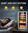 Man sleeps near Premium Cigar Humidor Cabinet With Humidity And Temperature Control, 88L Capacity And 640 Cigars, Silent Compressor, Reversible Door, Spanish Cedar Drawer Shelves, Low E Glass, Sweet Gift For Men For Serious Cigar Lovers