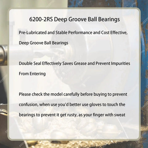 6200-2RS deep groove ball bearings pre-lubricated and double sealed in use, highlighting stable performance and impurity prevention.