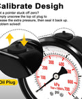 Stainless Steel Liquid Filled Pressure Gauge 0-100 PSI, 2.5 Inch Dial, Glycerin Dampened with Calibration Design for Water Pumps