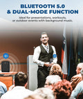 Wireless Voice Amp With Bluetooth Handheld Microphone For Teachers And Public Speaking, Portable PA System shown in use at event