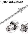 Built for CNC Rigs SFU1204 RM1204 Ball Screw 450mm with metal nut, 12mm diameter, 4mm lead, end machined precision, C7 grade