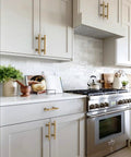 Champagne Bronze Cabinet Pulls Set Of 10 3.75 Inch Zinc Alloy Kitchen Cabinet Handles on white kitchen cabinets