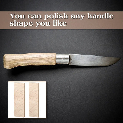 Curly Maple Knife Handle Material Set for DIY Projects, Natural Wood Scales for Custom Knives, 4 Pieces, 3/8 x 1.5 x 5 Inches shown.