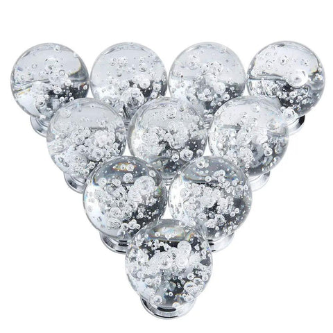 Kick Up Your Kitchen Vibe With Premium Transparent K9 Crystal Cabinet Knobs Set Of 10 Round Glass Bubbles For Drawers And Dressers Sleek Smooth Design With Sturdy Zinc Alloy Hardware