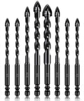 10 Piece Masonry Drill Bit Set With 1/4 Inch Hex Shank For Concrete Brick Tile Glass And Cement Projects Includes 3/16 Inch 1/4 Inch 5/16 Inch 3/8 Inch And 1/2 Inch Bits With Industrial Carbide Tips
