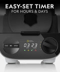Ultra Quiet Rock Tumbler Kit For Kids And Adults, 2 Pound Barrel with easy-set timer controls visible on display panel.