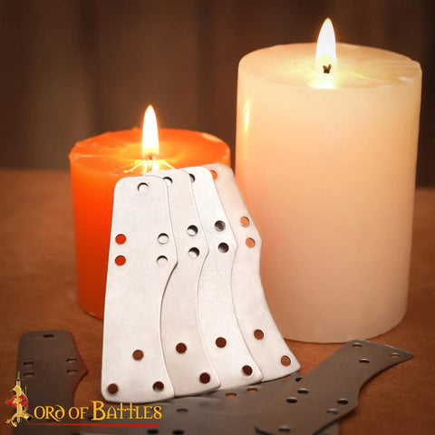 Beefy Steel Lamellar Armor Plates Set Of 100 For Reenactments 20 Gauge Craft Scale with candles