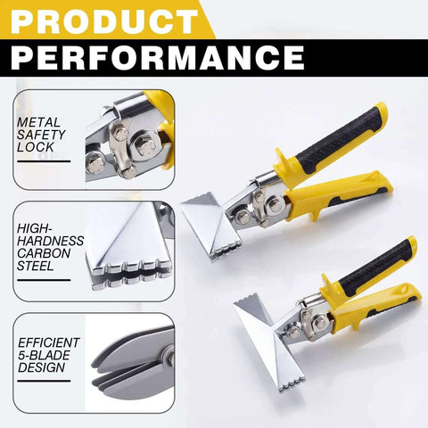 Sheet Metal Bender And Crimper Kit with ergonomic handles and five-blade design for pros and DIYers, highlighting performance features.
