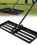 Lawn Leveling Rake For Easy Yard Work 30x10 Inch Head 73 Inch Heavy Duty Tool With Stainless Steel Handle on grass lawn