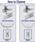 How to choose between sink drain models for Heavy Duty Stainless Steel Vessel Sink Drain Kit With Clear Bottle Trap.