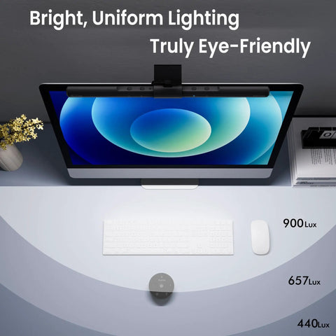 Quntis Monitor Light Bar ScreenLinear LED Lamp with Auto Dimming Ra98 No Glare Blue Light Free Flicker Free USB Desk Light for Eye