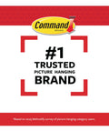 Command brand logo with text '#1 Trusted Picture Hanging Brand' from a 2023 Methodify survey.