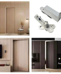 Hidden Self Closing Pivot Door Hinges With 360 Degree Swing Stainless Steel Concealed Door Hardware for wood doors installed and close-up