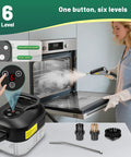 Primiorix 2500W Steam Cleaner Handheld High Temp Steamer With 15S Fast Heat Up for cleaning oven with steam and accessories.