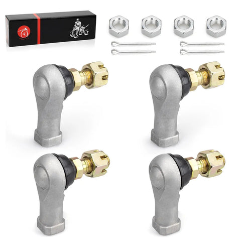 Beefy Tie Rod End Kit For Grizzly 350 400 450 4X4 Bruin 350 Wolverine 350 450 Kodiak 400 450, Heavy Duty Steering Upgrade For ATV And UTV, Easy Install, Precise Fit, Durable Ball Joints, All In One Replacement. 4-piece set with grease fittings, cotter pins, and nuts