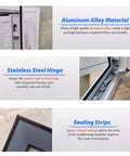 Close-up of Badass Aluminum Access Panel Door For Drywall And Attics With Slick Hidden Design Honeycomb Core Waterproof Rust Proof detailing the stainless steel hinge.