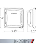 Dimensions diagram of Extra Duty Weatherproof In-Use 2-Gang Electrical Outlet Cover For Outdoor Use Nonmetallic Clear 2.75-Inch Opening