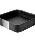 Luxury Leather Desktop Tray With Metal Accents Grab and Go Ready Small Catchall Organizer for Entryway Table in Silvered Black