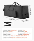 No Sweat Electronic Drum Roller Case With Thick Cushioning And Easy Rollin Wheels, Large Travel Softcase in black with detachable strap.