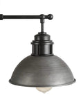 Close-up of bowl shade from Industrial Pendant Light For Kitchen Island And Dining Room Black Chandelier In Brushed Antique Dark Metal Finish