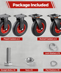 8 Inch Heavy Duty Solid Rubber All Terrain Caster Wheels Set Of 4 With 2200 Lb Capacity Industrial Plate Casters with bolts and washers