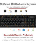 Next Level Smart RGB Mechanical Keyboard With Programmable Keys And Killer Typing Flow For Work And Gaming Featuring Color Alert Display On Keys with Q Applets.