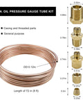 FSTURIOS 72in copper oil pressure gauge tubing kit with brass threaded fittings.