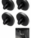 Heavy Duty 4 Pack Rubber Brake Pedal Stop Pads For Daily Drivers Durable Black Auto Switch Guards, 18x11mm, installed view.