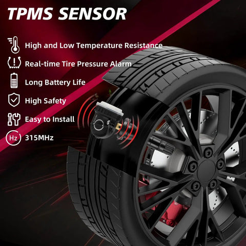 Pre Programmed 315MHz TPMS Sensor Set Of 4 For Ford Edge 2016 2021, Explorer 2015 2017, F150 2016 2017, Fusion 2017, Flex 2016 2018, Mustang 2015 2017 Plug And Play Tire Pressure Monitoring System Replacement, 315MHz