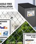 Premium 7 X 10 Inch Rustproof Aluminum Delivery Instructions Metal Sign For Amazon And FedEx And Ups Package Drop Off Outside on chain-link fence