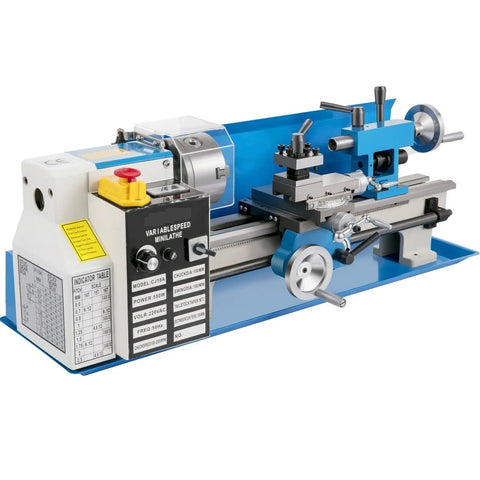 14 Inch Mini Metal Lathe With Drilling Machine And Variable Speed Motor, 550W Precision Mill for threading and turning.